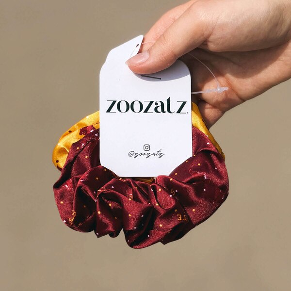 ZooZatz Cardinal and Gold I-State Scrunchie 2-Pack